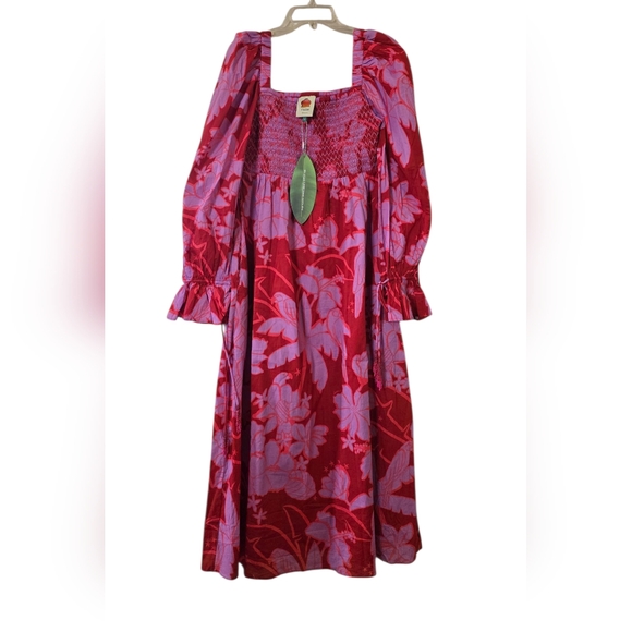 NWT Farm Rio Living Nature Burgundy Maxi Dress Size Small - Picture 3 of 14
